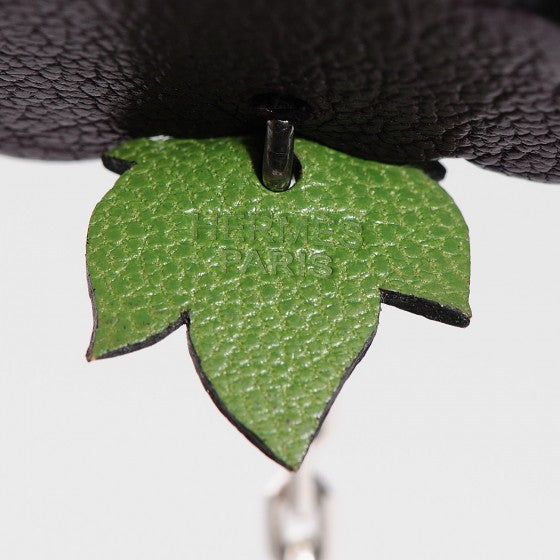 Hermes Chevre Mysore Grape Key Chain Bag Charm Raisin 3 of 8