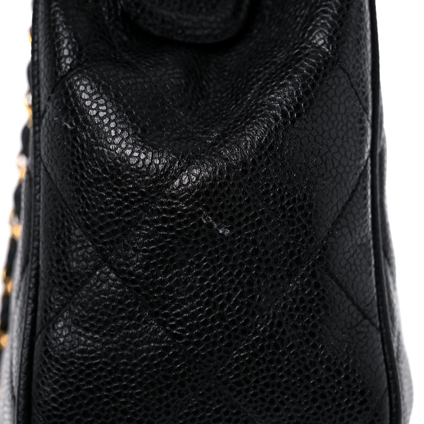 Caviar Quilted Shoulder Bag Black