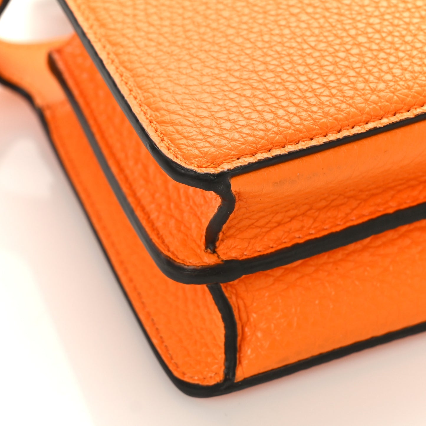Cuoio Romano Vitello Cover Bi-Color Peekaboo I See U X Cross Satchel Orange