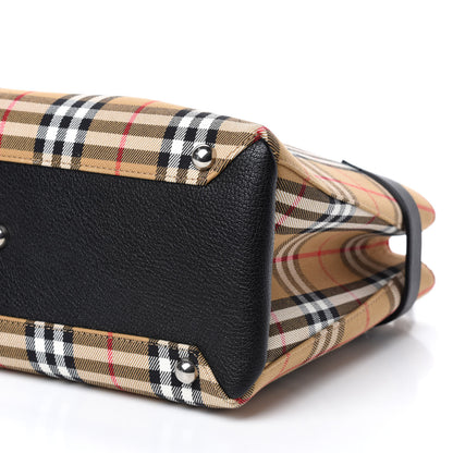 Burberry Goatskin Vintage Check Medium Banner Tote Black 8 of 13