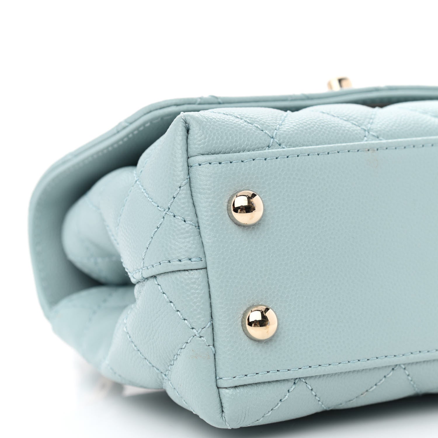 Chanel Caviar Quilted Extra Mini Coco Handle Flap Light Blue 8 of 10