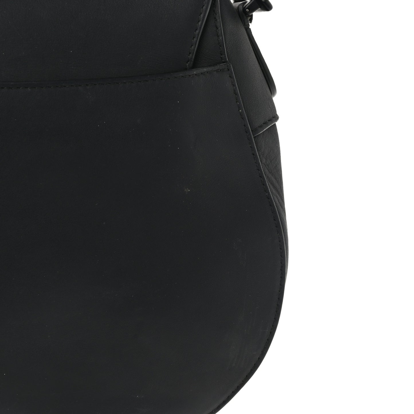 Ultra Matte Calfskin Mini Saddle Bag Black