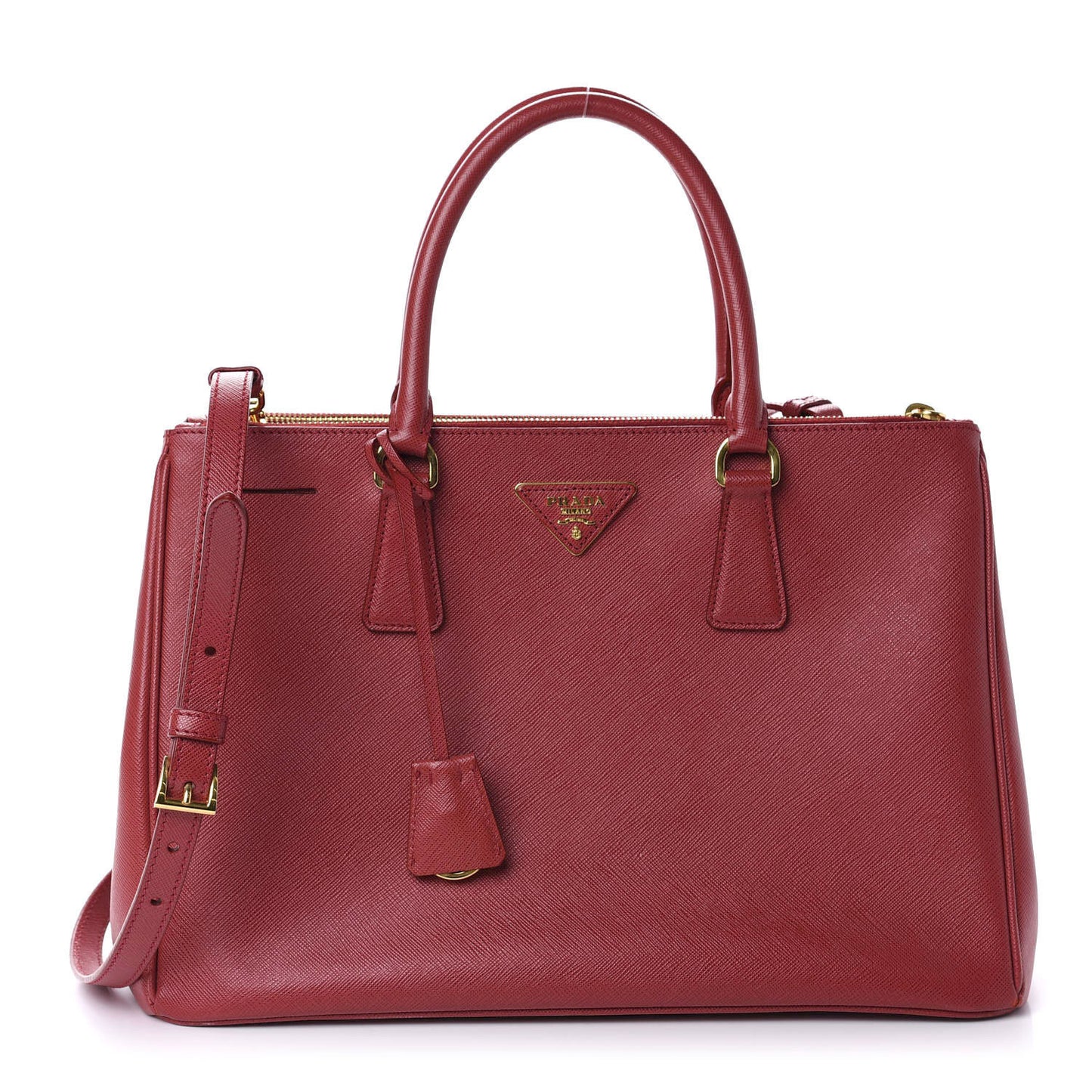 Saffiano Medium Galleria Double Zip Tote Fuoco