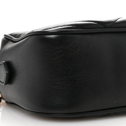 Gucci Calfskin Matelasse Small GG Marmont Chain Shoulder Bag Black 9 of 10