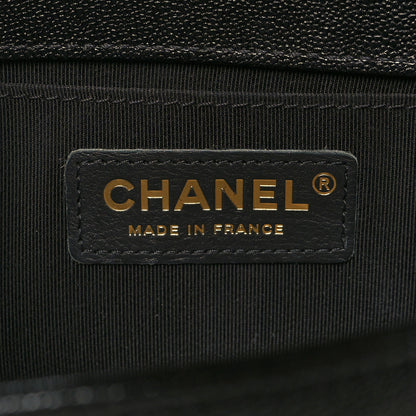 Chanel Caviar Chevron Quilted Small Boy Flap Black 6 of 10