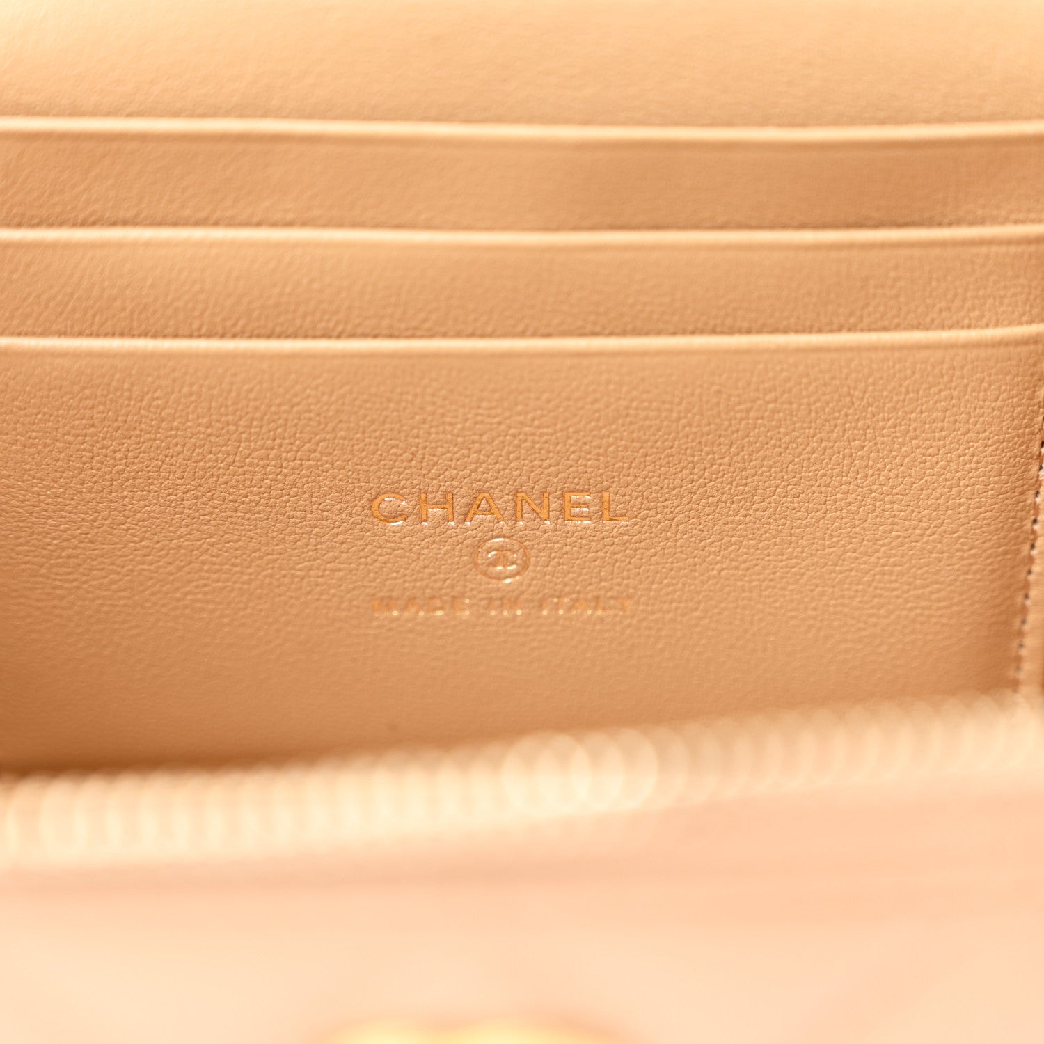 Chanel Lambskin Quilted Metal Small Top Handle Vanity Case With Chain Beige 6 of 11