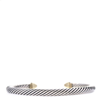 David Yurman Sterling Silver 14K Yellow Gold 5mm Cable Classics Bracelet 3 of 4