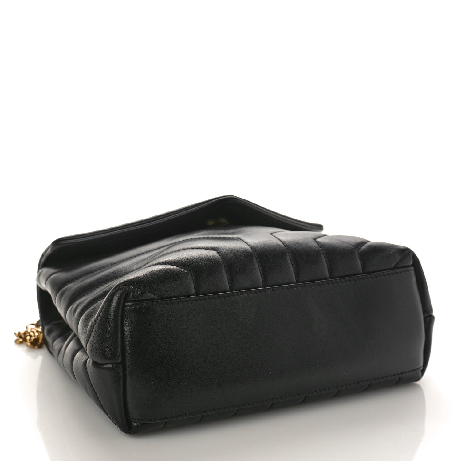 Saint Laurent Calfskin Y Quilted Monogram Small Loulou Chain Satchel Black 4 of 8