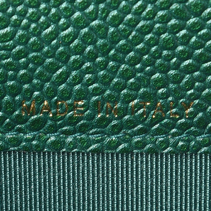 Chanel Metallic Caviar Quilted Card Holder Green 6 of 9