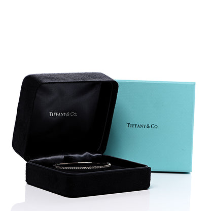 Tiffany 18K Rose Gold Diamond Metro Hinged Bangle Bracelet 5 of 5