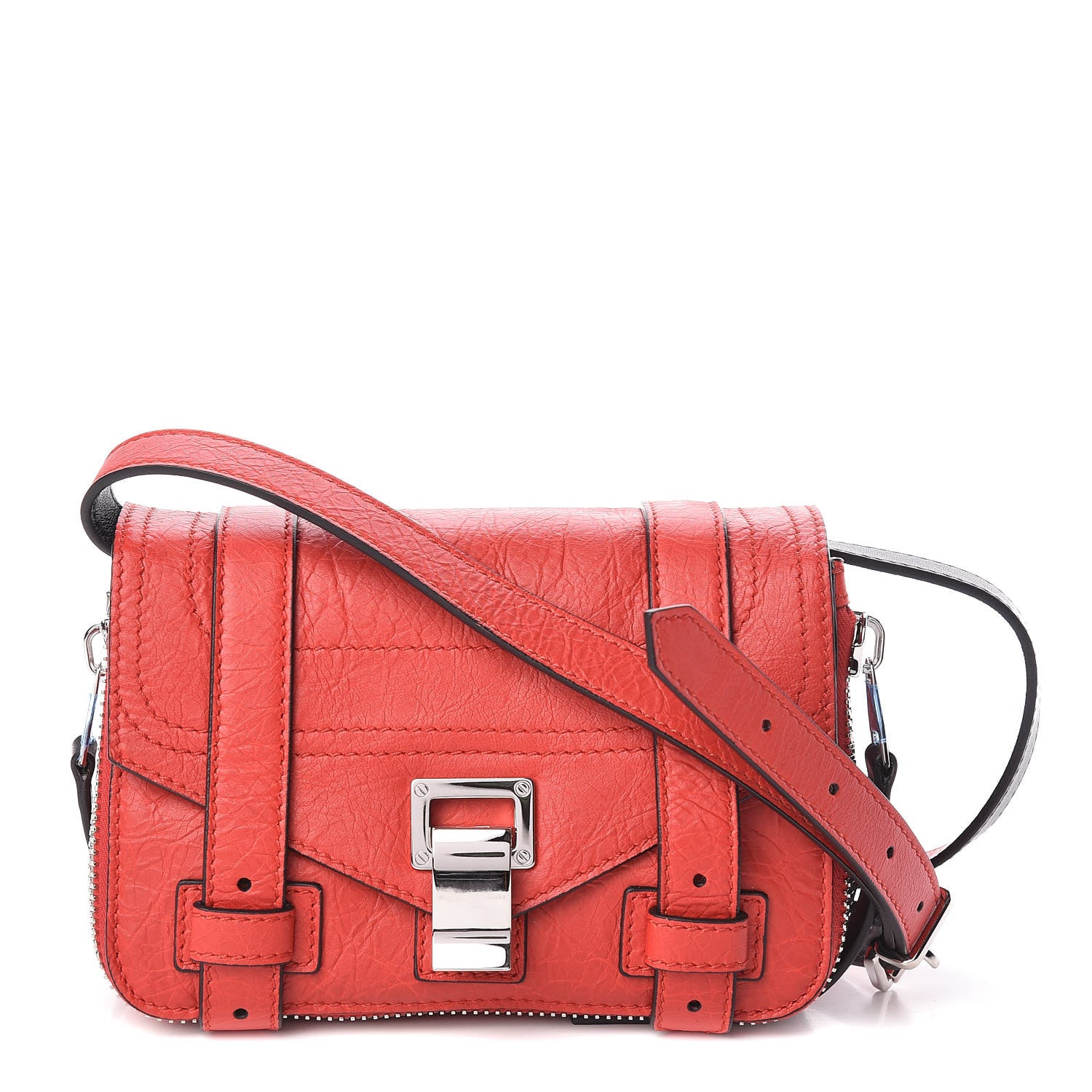 Proenza Schouler Crinkled Calfskin PS1 Mini Zip Crossbody Cardinal 1 of 9
