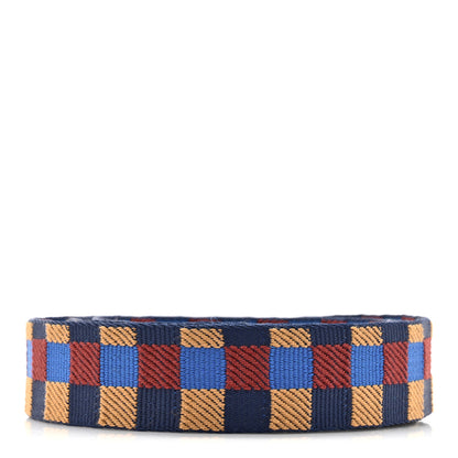 Hermes Toile Swift 25mm Maxi Quadrille Shoulder Strap Bleu Billard Biscuit Rouge H Black 2 of 5