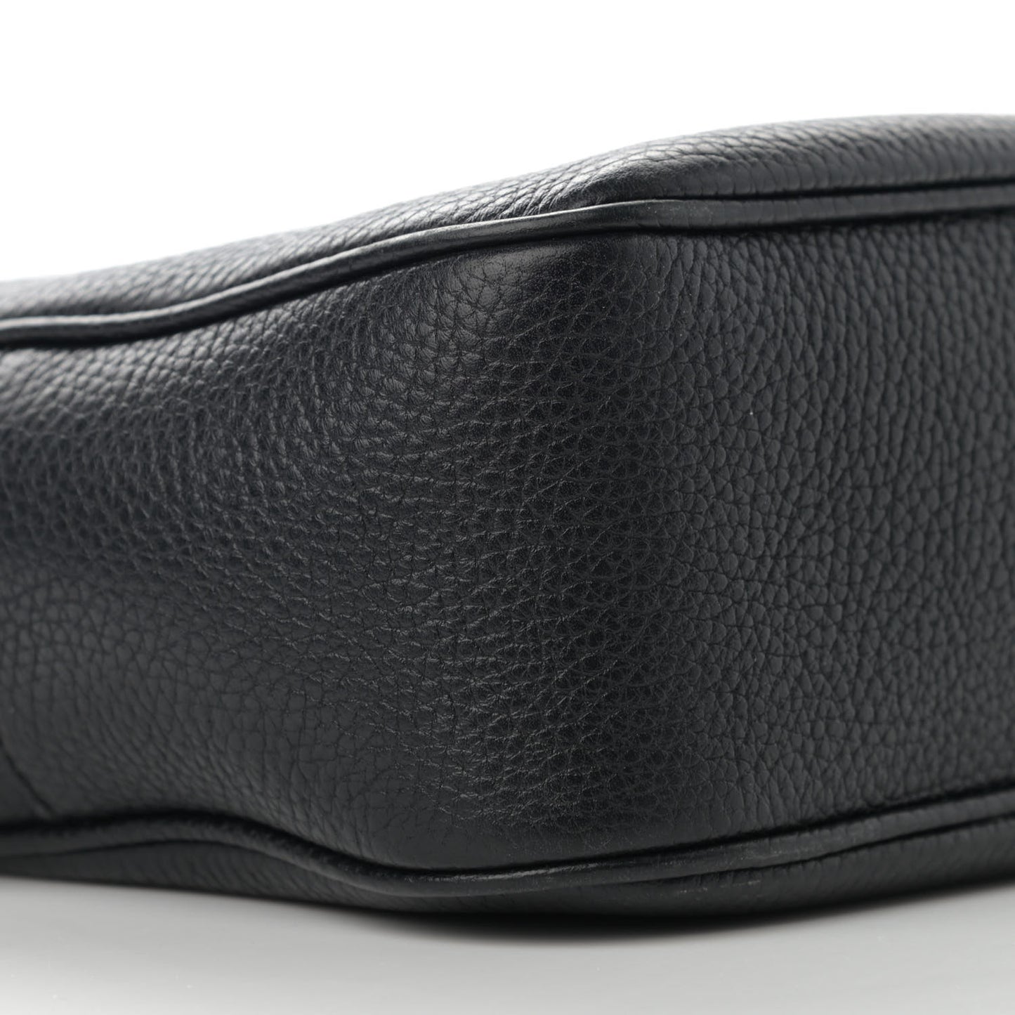 Pebbled Calfskin Small Soho Disco Bag Black