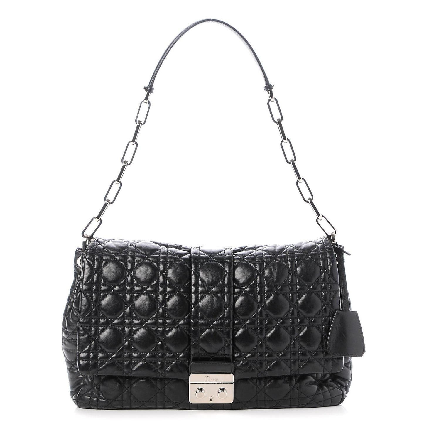 Lambskin Cannage Large New Lock Flap Black