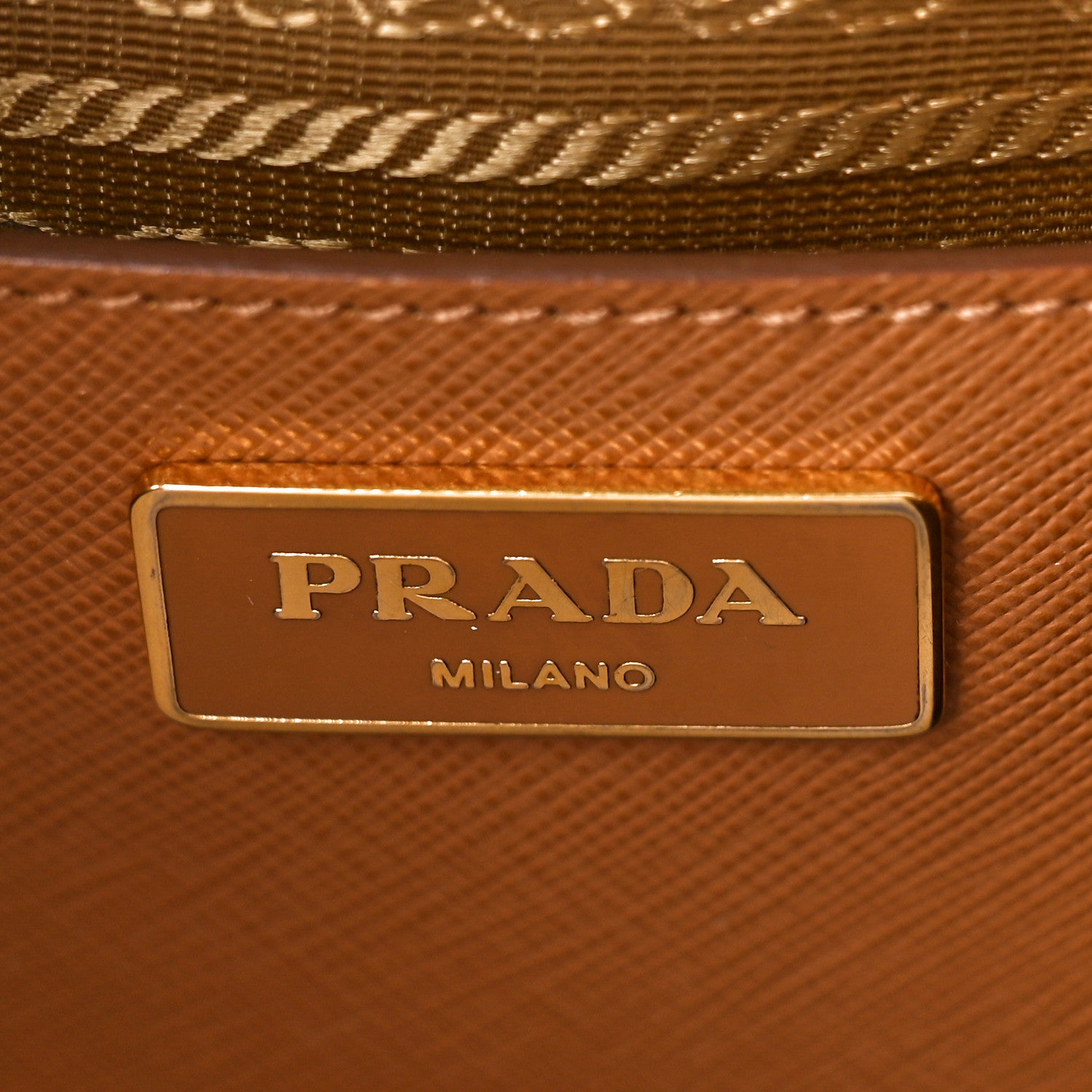 Prada Saffiano Lux Colorblock Medium Galleria Double Zip Tote Caramel Papaya 6 of 12