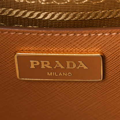 Prada Saffiano Lux Colorblock Medium Galleria Double Zip Tote Caramel Papaya 6 of 12