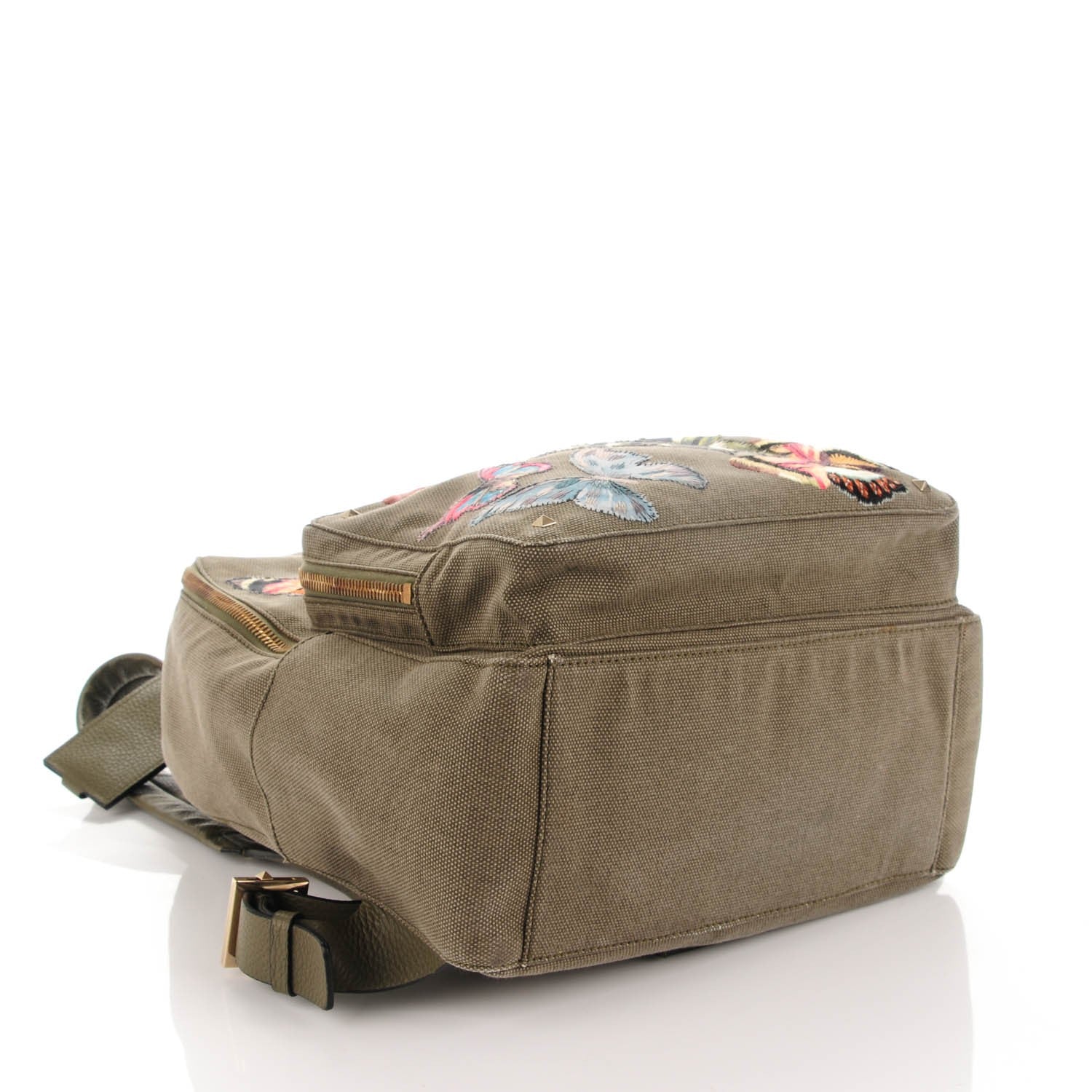 Valentino Garavani Canvas Butterfly Backpack Camo Green 4 of 7