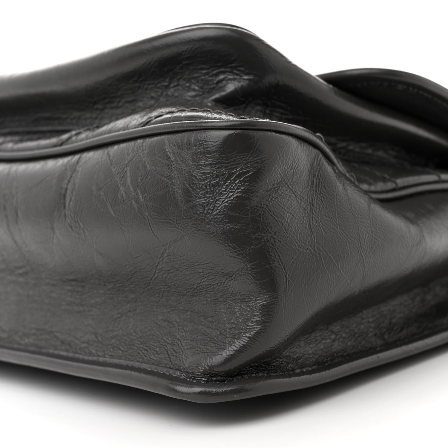 Saint Laurent Crinkled Calfskin Matelasse Monogram Large Niki Chain Satchel Fog 10 of 10
