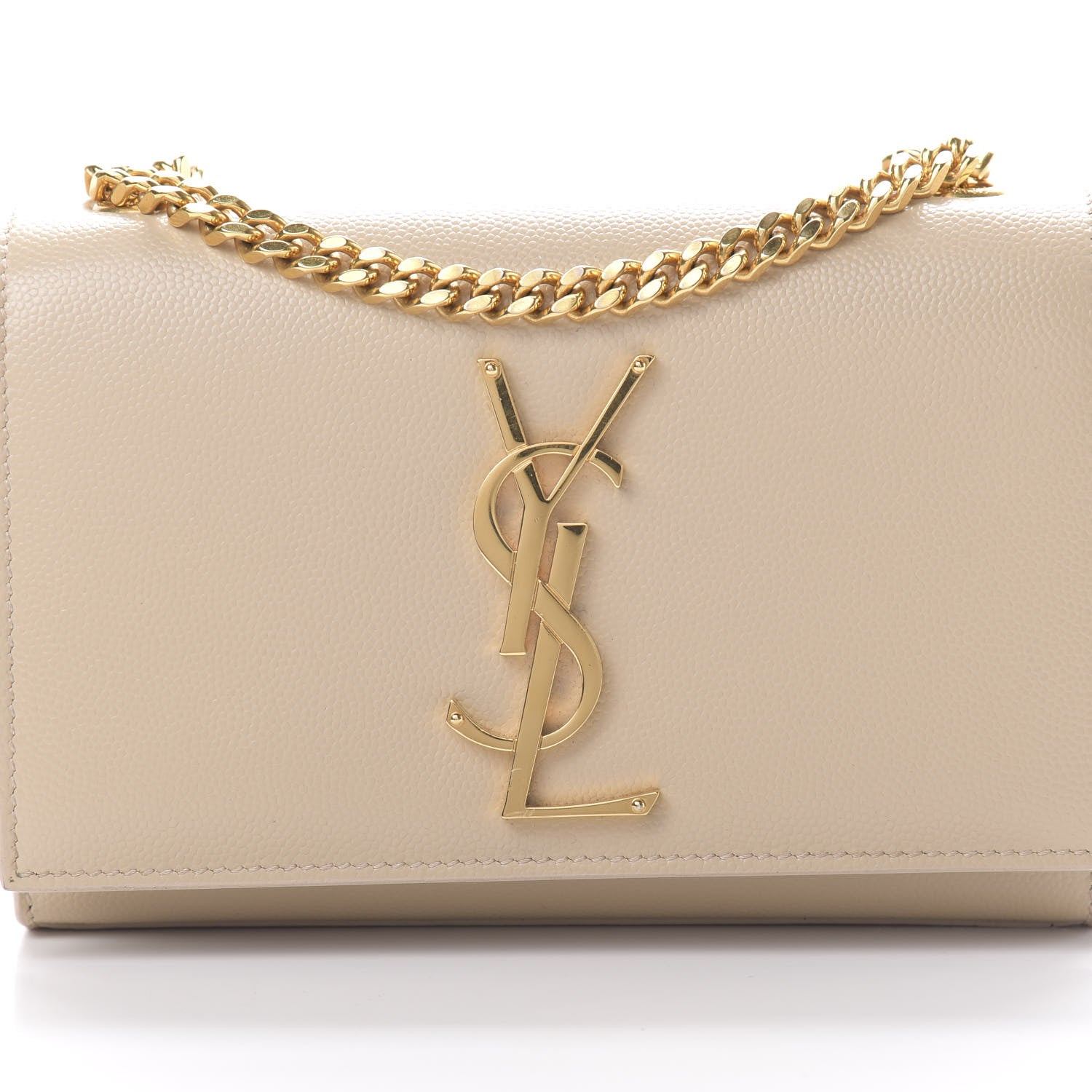 Saint Laurent Grain De Poudre Small Monogram Kate Satchel Nude Powder 8 of 12