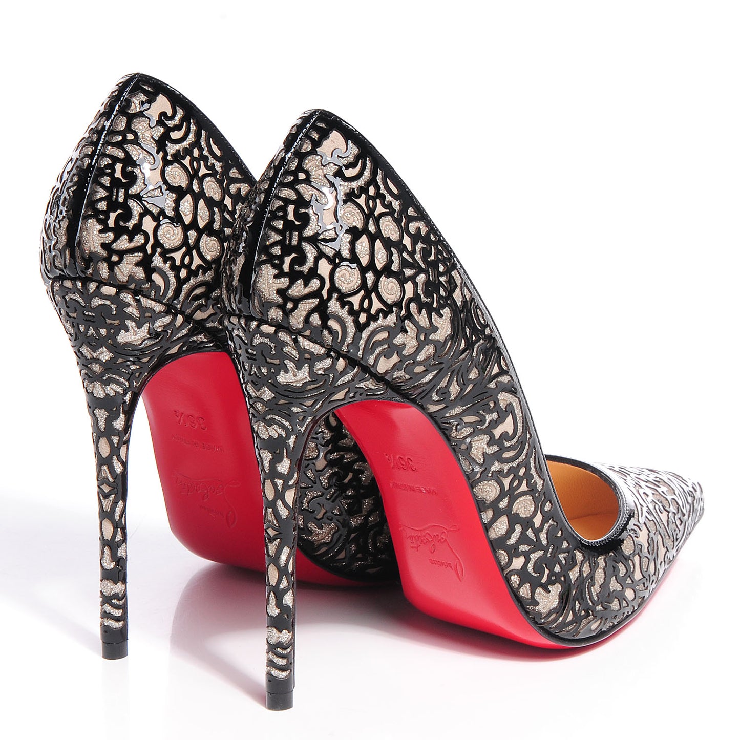 Patent Lace Glitter So Pretty 120 Pumps 36.5 Black