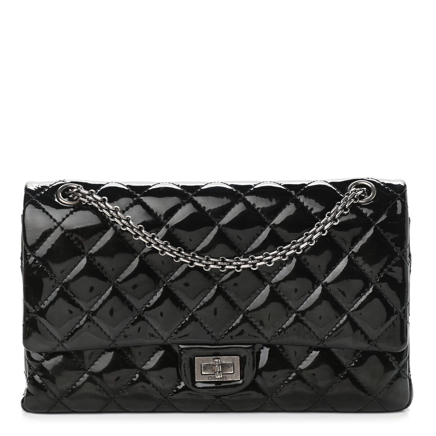 Patent Quilted 2.55 Reissue 226 Flap Black