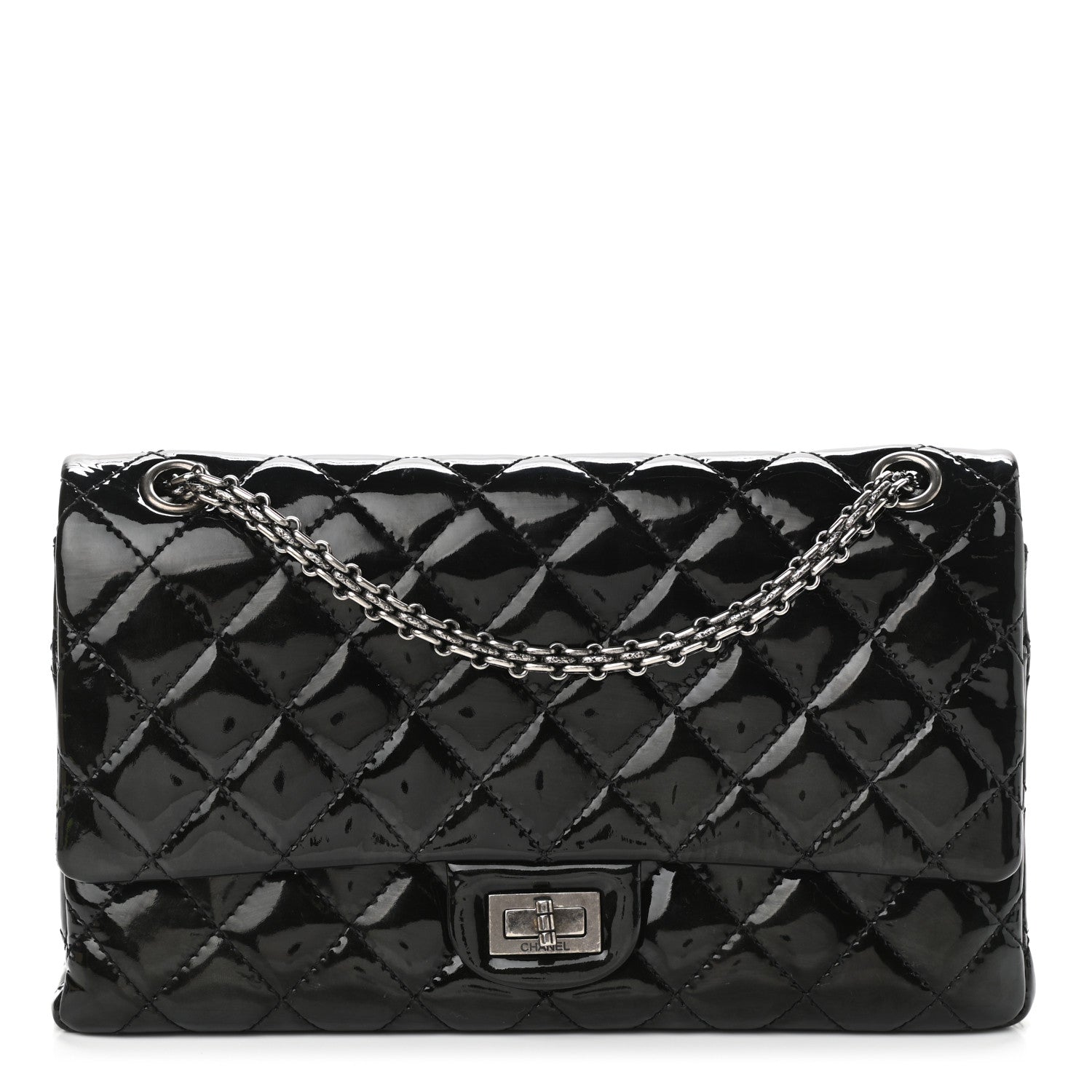 Chanel Patent Quilted 2.55 Reissue 226 Flap Black 1 of 9