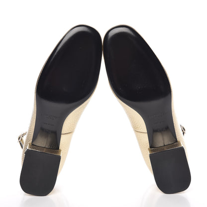 Saint Laurent Metallic Calfskin Babies 40 Ankle Strap Pumps 37.5 Platino 5 of 9