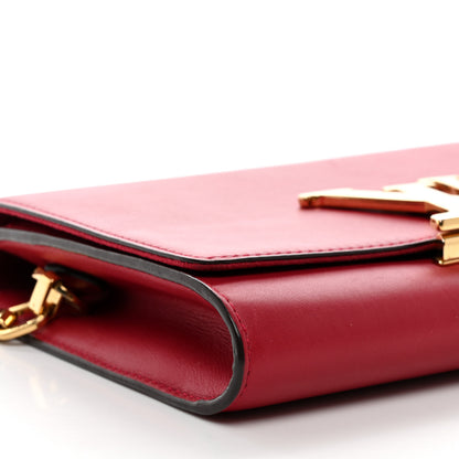 Louis Vuitton Calfskin Chain Louise MM Red 8 of 12