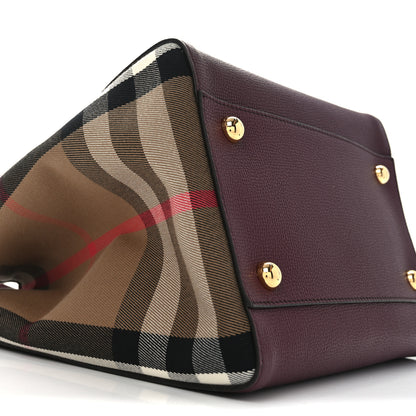 Burberry Grainy Calfskin House Check Small Canterbury Mahogany Red 8 of 9