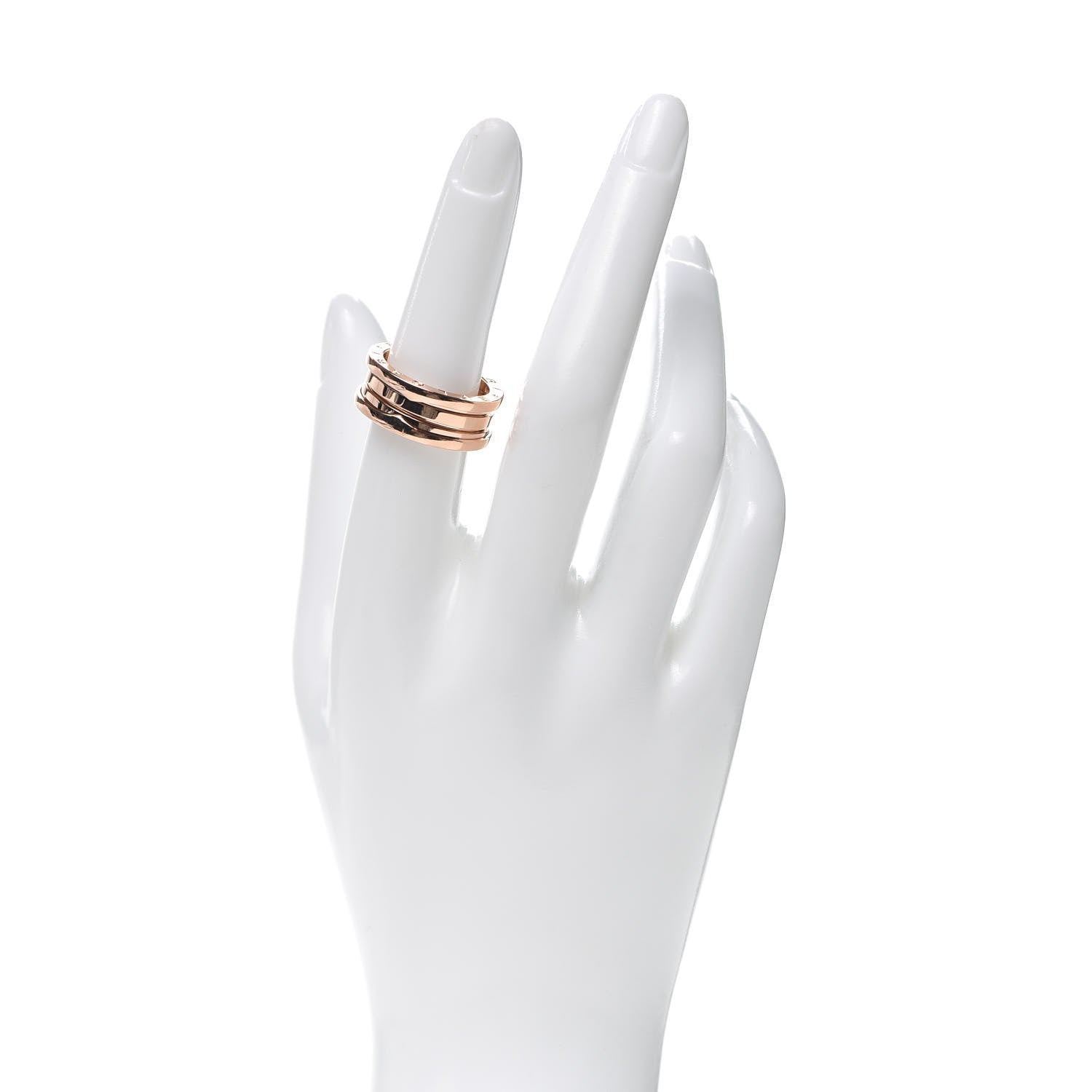 Bulgari 18K Rose Gold B.Zero1 Three-Band Ring 55 7.25 2 of 7