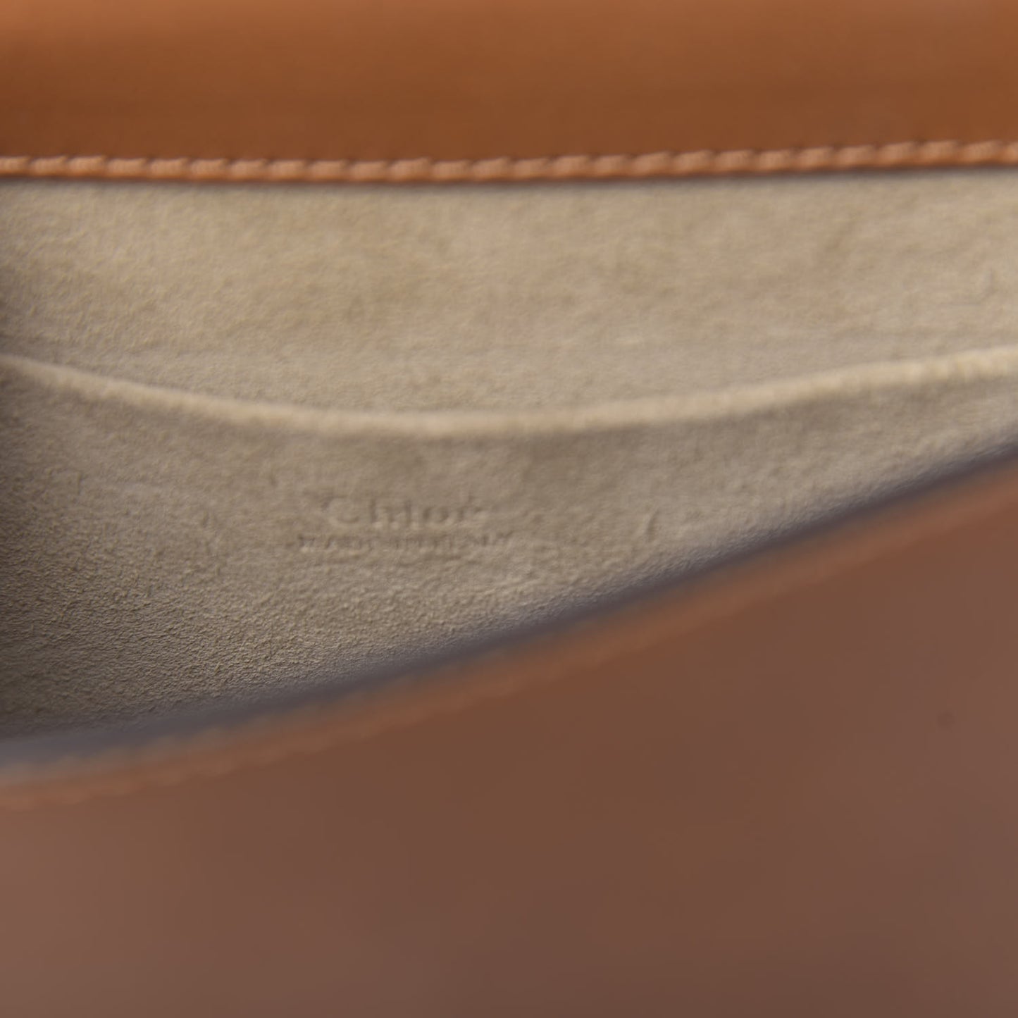 Calfskin Suede Small Nile Bracelet Bag Caramel
