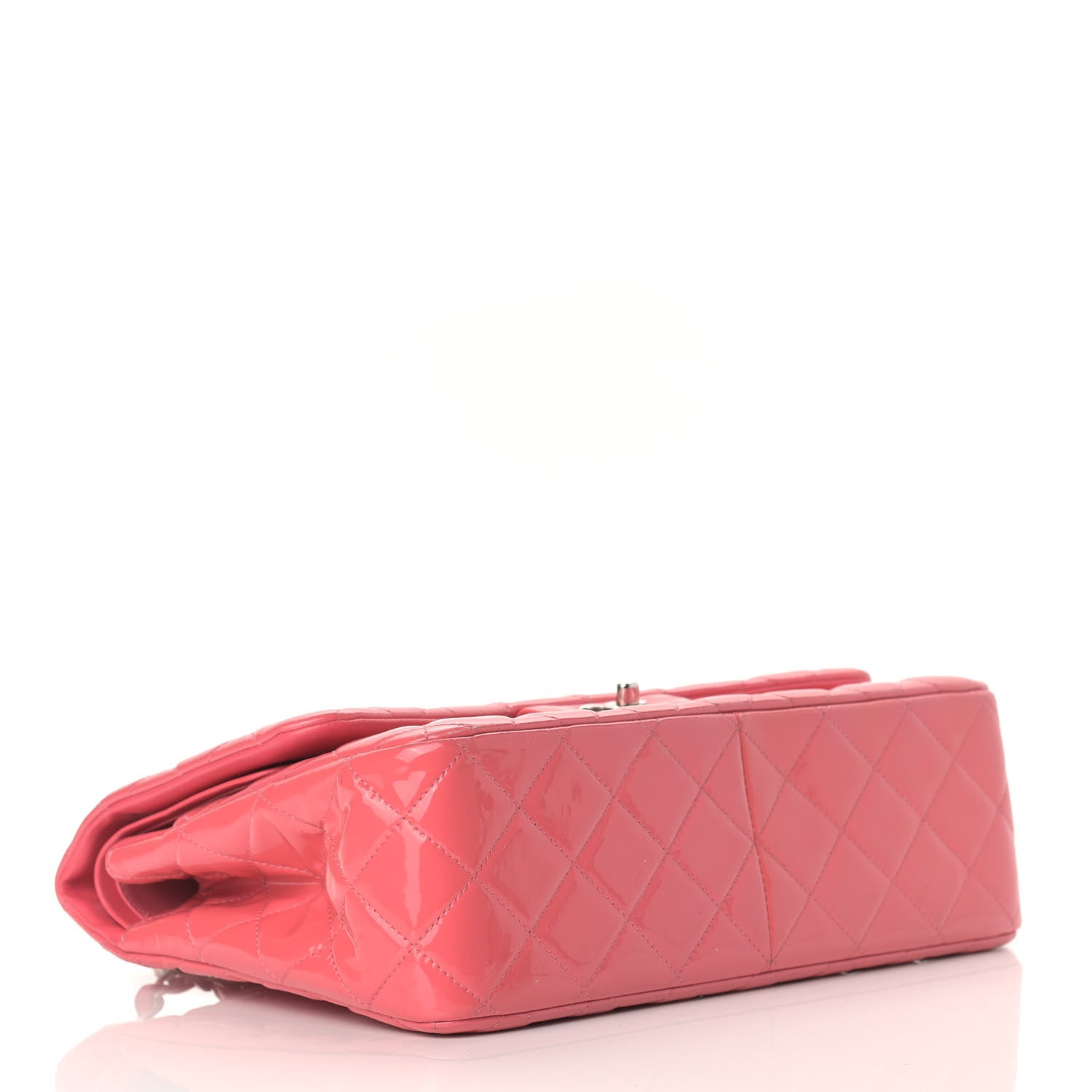 Chanel Patent Quilted Jumbo Double Flap Pink 4 of 14
