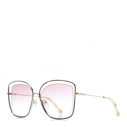 Chloe Poppy Cutout Square Sunglasses CE133S Gold Pink 1 of 7