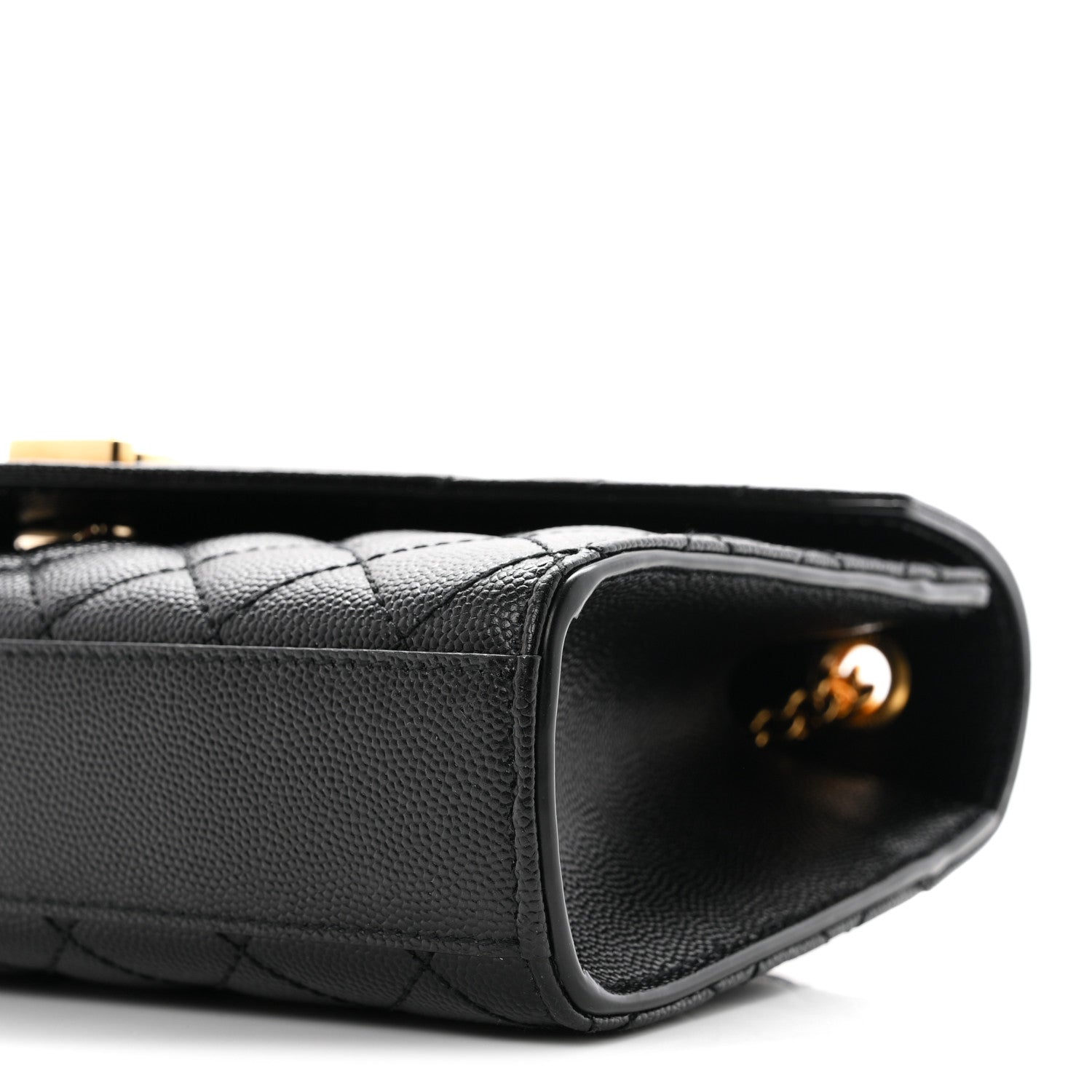 Saint Laurent Grain De Poudre Textured Mixed Matelasse Triquilt Small Monogram Satchel Black 10 of 10