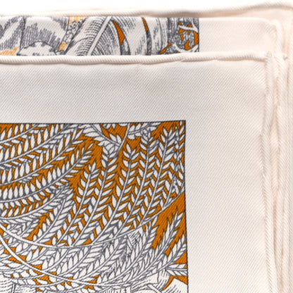 Hermes Silk Faubourg Tropical Scarf 90 Sepia White Caramel 13 of 14