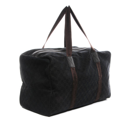 Gucci Denim Monogram Large Collapsible Carry On Duffle Bag Brown 3 of 8