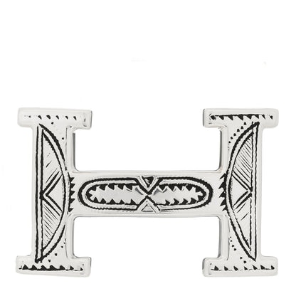 Hermes Sterling Silver Touareg H Belt Buckle 1 of 3