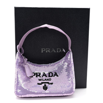 Prada Paillettes Sequin Mini Re-Edition 2000 Bag Lilium Black 10 of 10