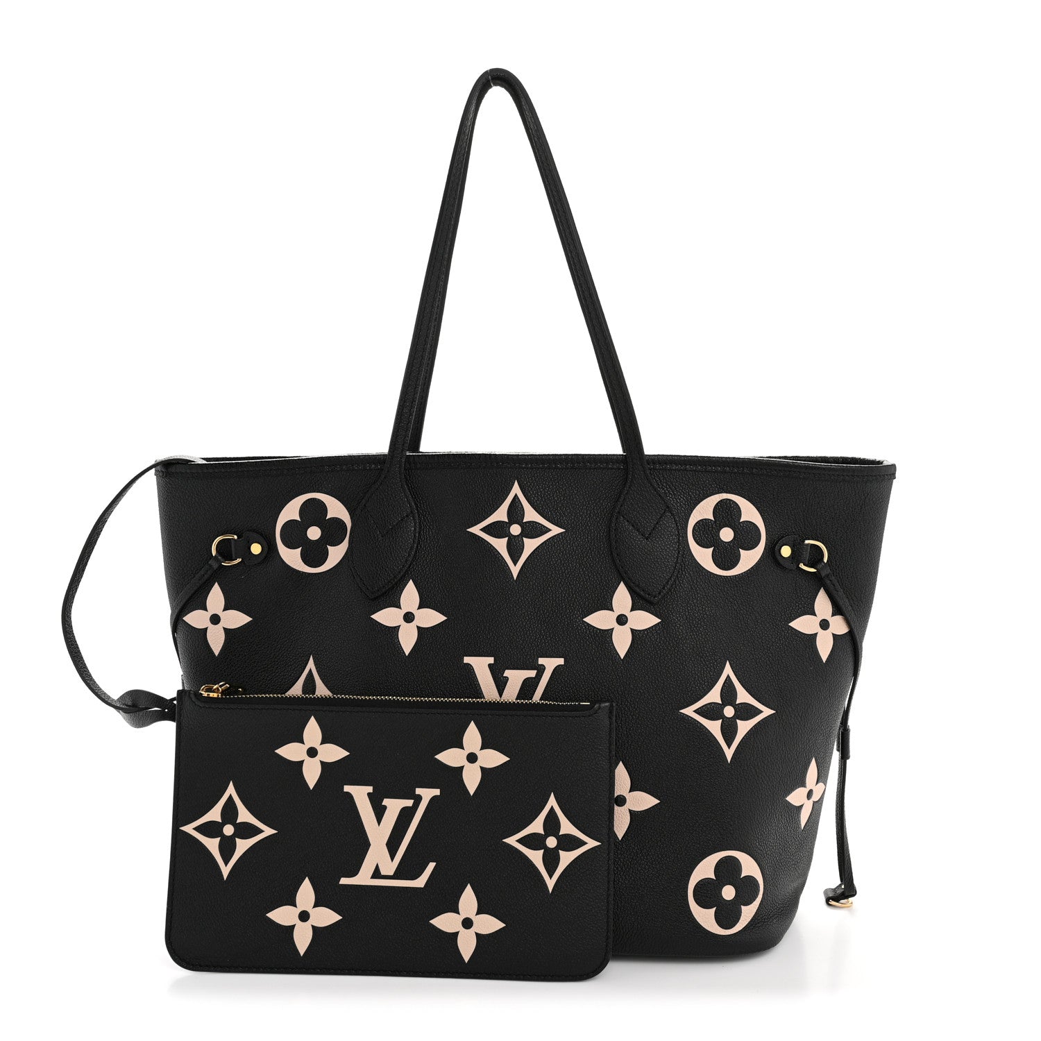 Louis Vuitton Empreinte Monogram Giant Neverfull MM Black Beige 7 of 40