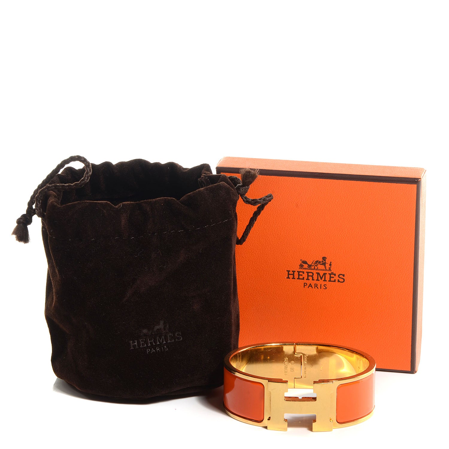 Hermes Enamel Wide Clic Clac H Bracelet PM Orange 6 of 6