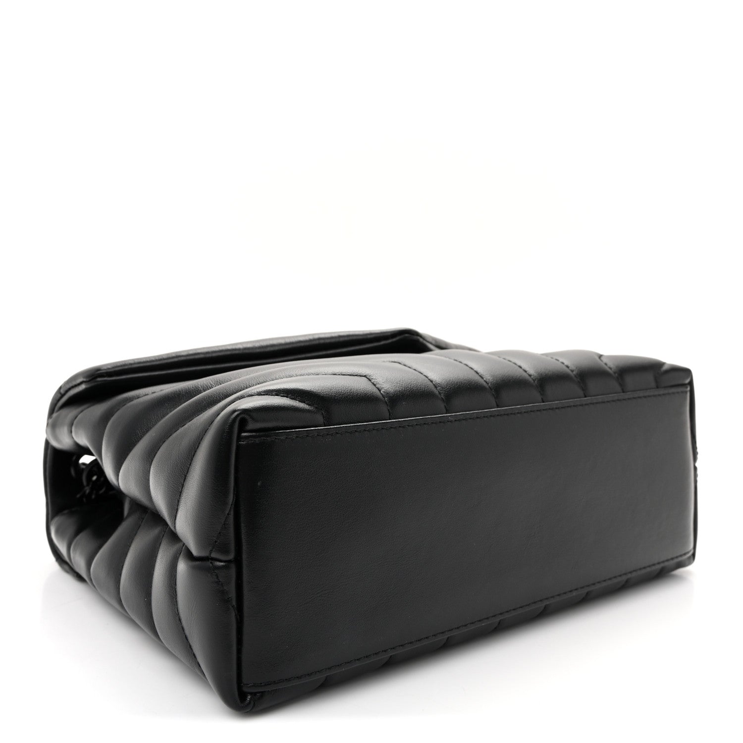 Saint Laurent Calfskin Y Quilted Monogram Monochrome Small Loulou Chain Satchel  Black 4 of 9