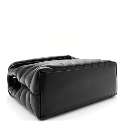 Saint Laurent Calfskin Y Quilted Monogram Monochrome Small Loulou Chain Satchel  Black 4 of 9