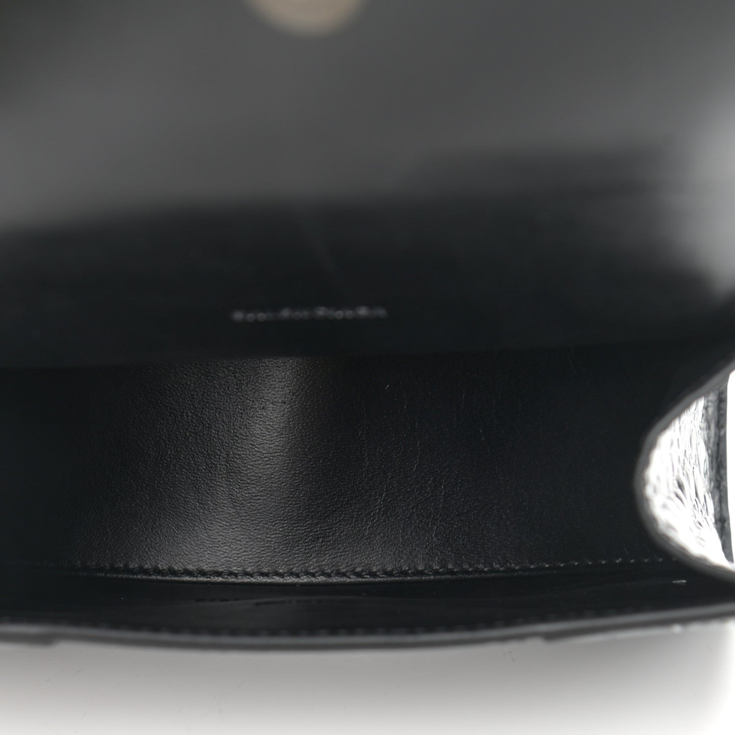 Balenciaga Shiny Calfskin Monochrome Crocodile Embossed Hourglass Top Handle Bag XS Black 7 of 11
