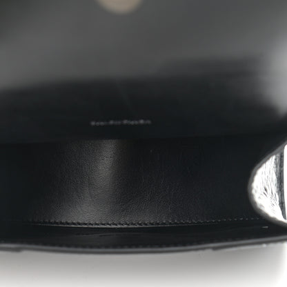 Balenciaga Shiny Calfskin Monochrome Crocodile Embossed Hourglass Top Handle Bag XS Black 7 of 11