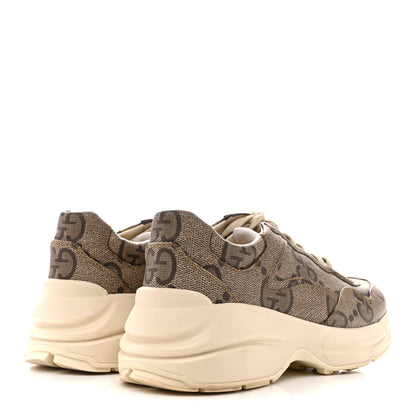 Gucci Maxi GG Supreme Monogram Gucci 100 Womens Rhyton Sneakers 37 Beige Ebony 5 of 13