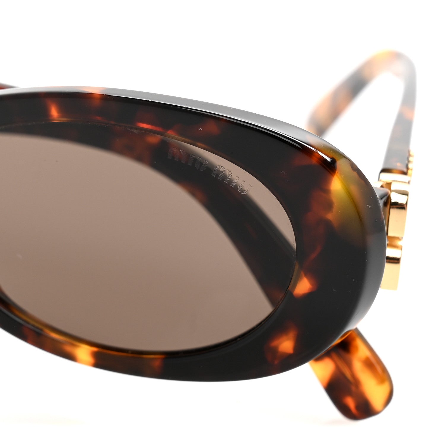 Miu Miu Acetate Oval Sunglasses SMU 06Z Tortoise 7 of 8