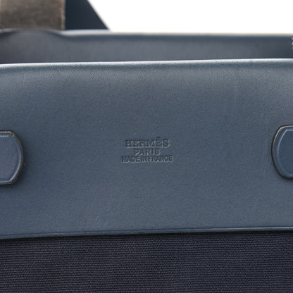 Hermes Toile Vache Hunter Herbag Cabas MM Bleu Marine 6 of 10
