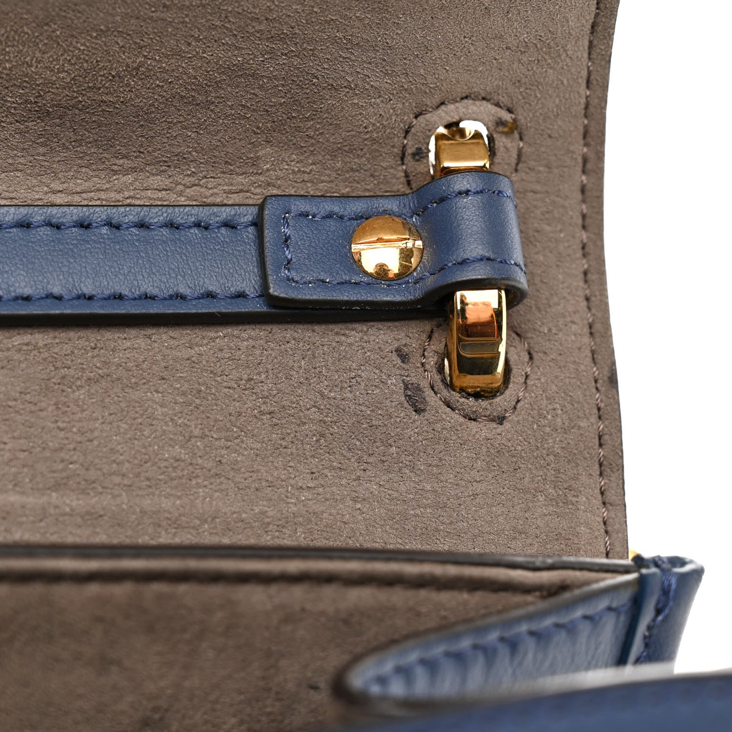 Fendi Vitello Century Opaco F is Fendi Kan I Shoulder Bag Blu Scuro 8 of 14