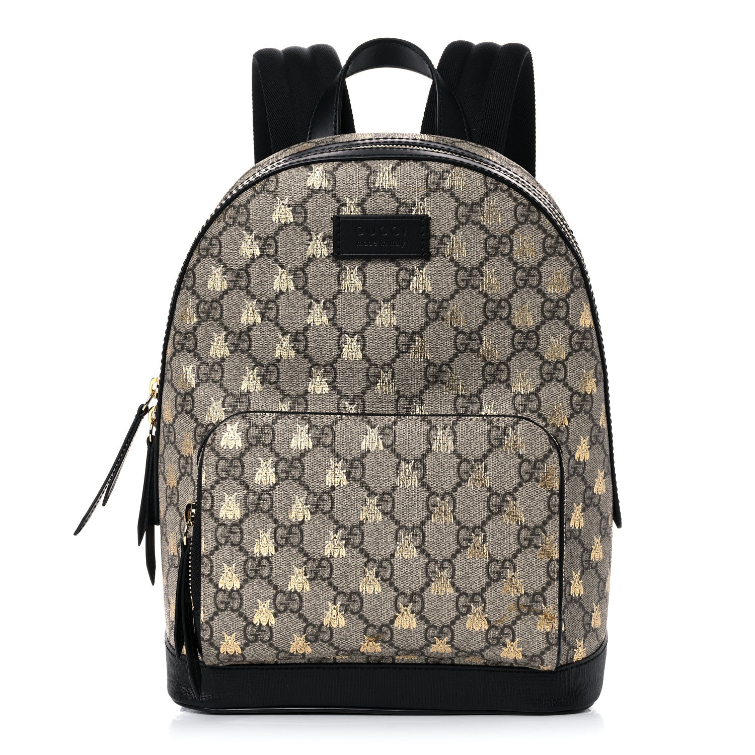 Gucci GG Supreme Monogram Bees Print Small Day Backpack Beige Oro Black 1 of 13