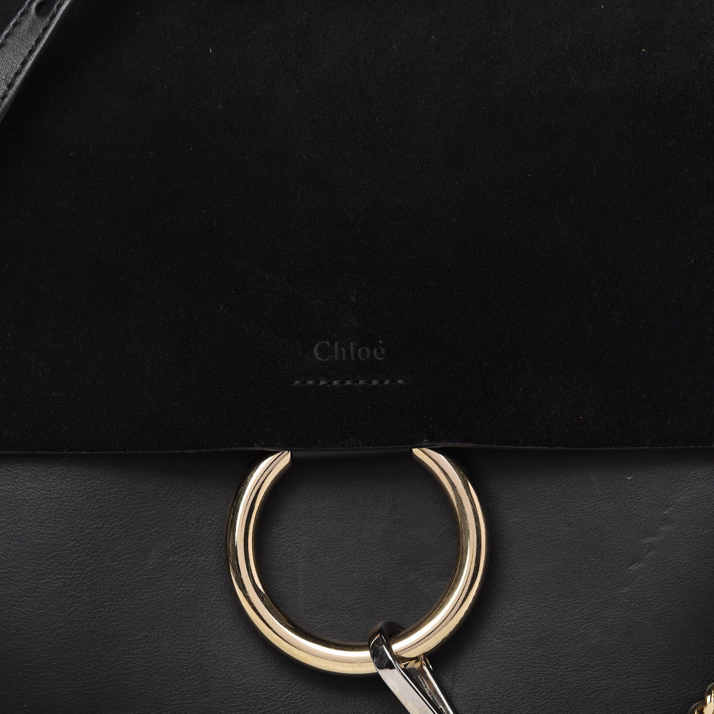 Suede Calfskin Medium Faye Shoulder Bag Black